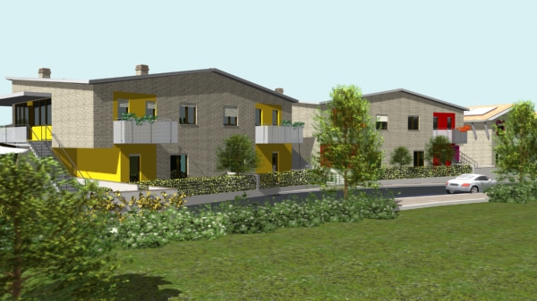 Edificio 'F4': fronte secondario lato collina. Edificio 'F4': fronte secondario lato collina.